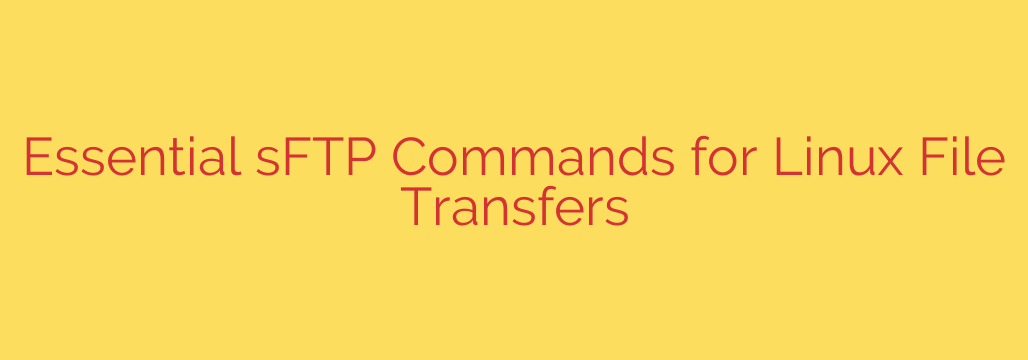 Essential sFTP Commands for Linux File Transfers