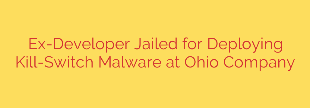 Ex-Developer Jailed for Deploying Kill-Switch Malware at Ohio Company