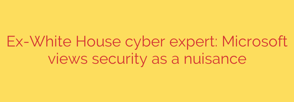 Ex-White House cyber expert: Microsoft views security as a nuisance