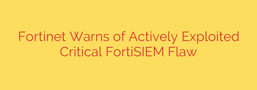 Fortinet Warns of Actively Exploited Critical FortiSIEM Flaw