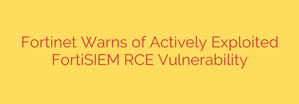 Fortinet Warns of Actively Exploited FortiSIEM RCE Vulnerability