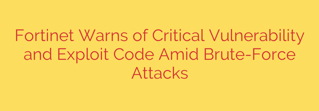 Fortinet Warns of Critical Vulnerability and Exploit Code Amid Brute-Force Attacks