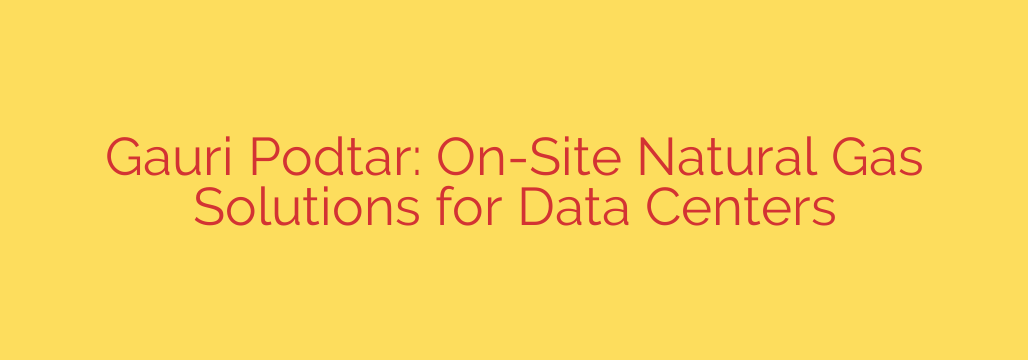Gauri Podtar: On-Site Natural Gas Solutions for Data Centers