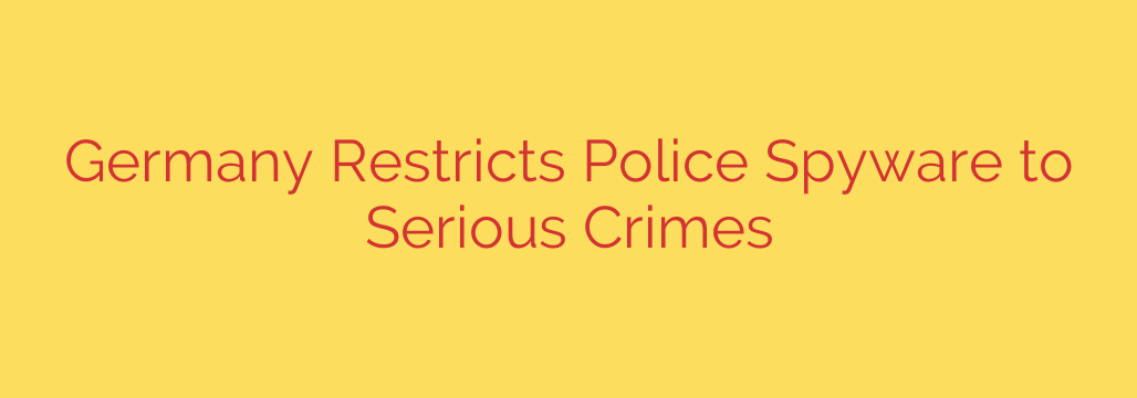 Germany Restricts Police Spyware to Serious Crimes