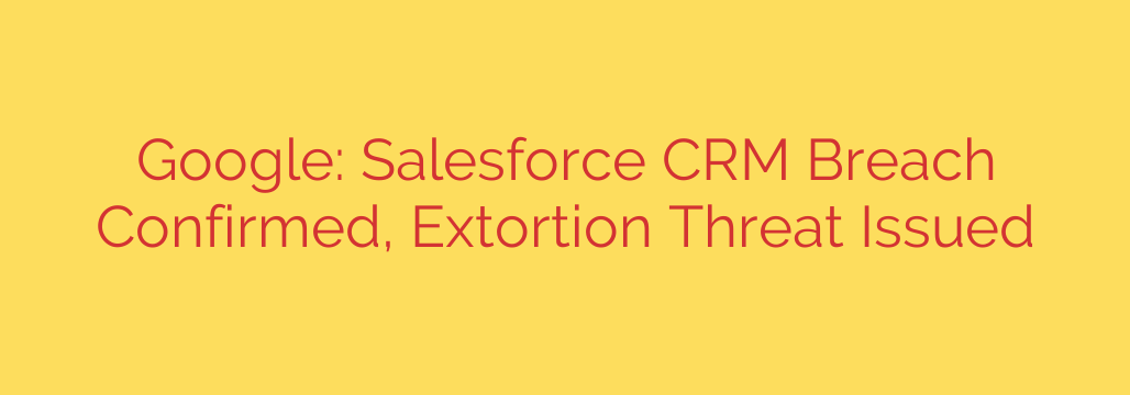 Google: Salesforce CRM Breach Confirmed, Extortion Threat Issued