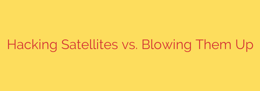 Hacking Satellites vs. Blowing Them Up