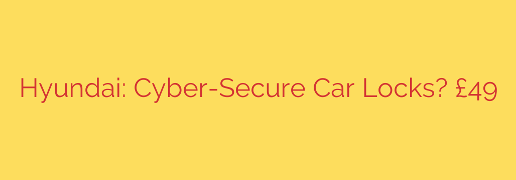 Hyundai: Cyber-Secure Car Locks? £49