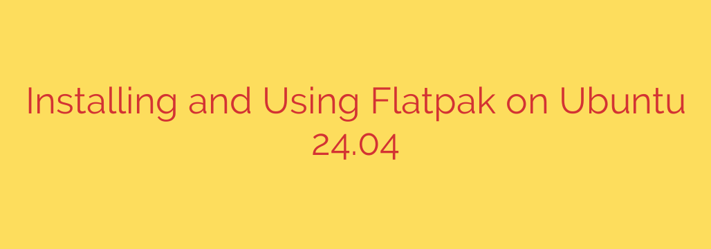 Installing and Using Flatpak on Ubuntu 24.04