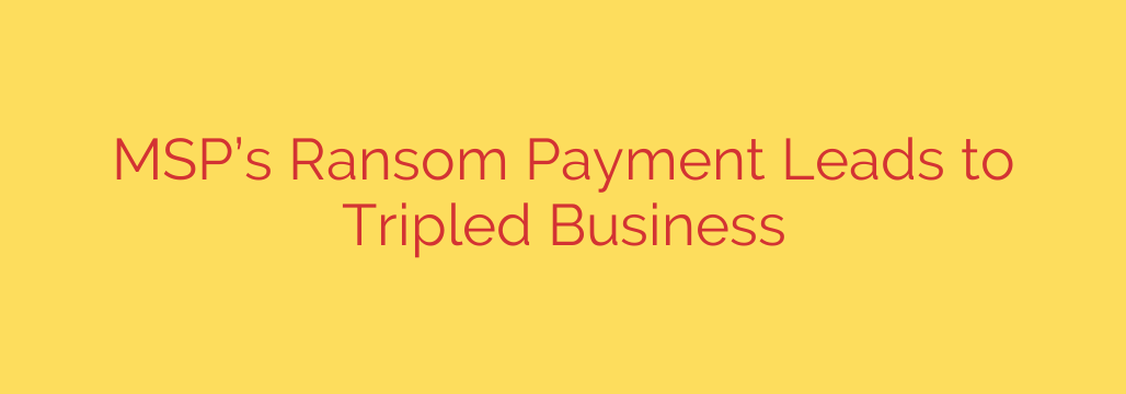 MSP’s Ransom Payment Leads to Tripled Business