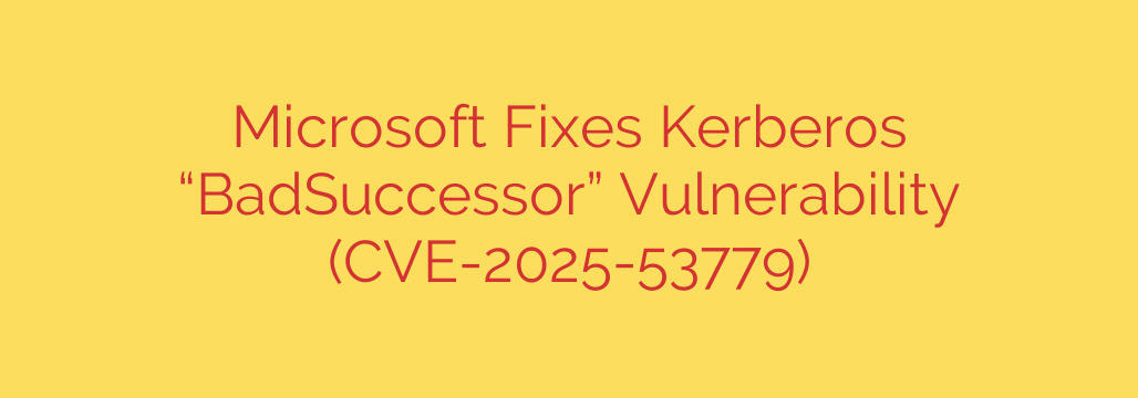 Microsoft Fixes Kerberos “BadSuccessor” Vulnerability (CVE-2025-53779)