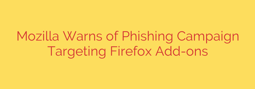Mozilla Warns of Phishing Campaign Targeting Firefox Add-ons