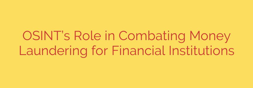 OSINT’s Role in Combating Money Laundering for Financial Institutions