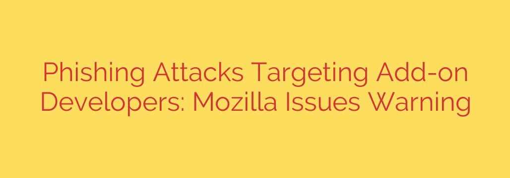 Phishing Attacks Targeting Add-on Developers: Mozilla Issues Warning