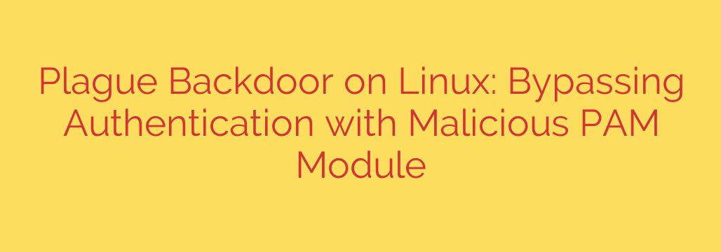 Plague Backdoor on Linux: Bypassing Authentication with Malicious PAM Module