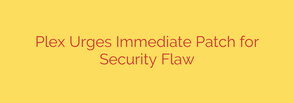 Plex Urges Immediate Patch for Security Flaw