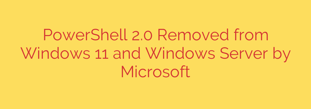 PowerShell 2.0 Removed from Windows 11 and Windows Server by Microsoft
