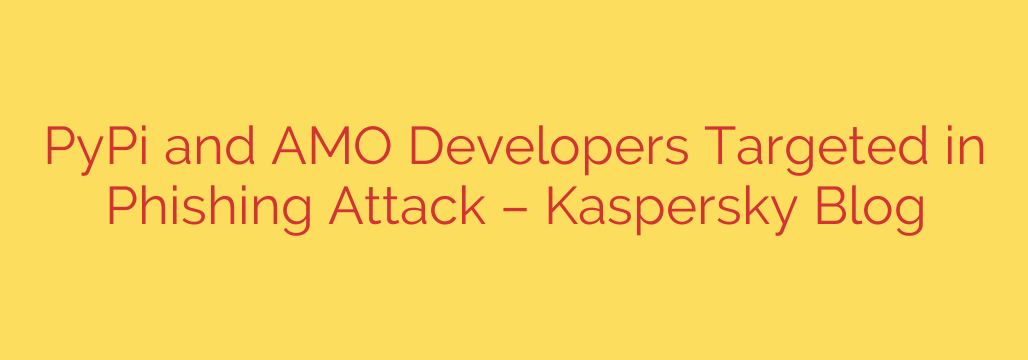 PyPi and AMO Developers Targeted in Phishing Attack – Kaspersky Blog