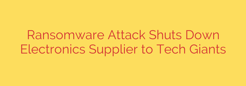 Ransomware Attack Shuts Down Electronics Supplier to Tech Giants