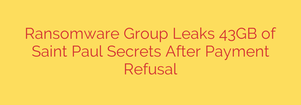 Ransomware Group Leaks 43GB of Saint Paul Secrets After Payment Refusal