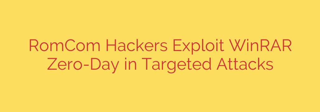RomCom Hackers Exploit WinRAR Zero-Day in Targeted Attacks