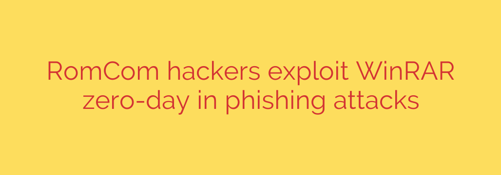 RomCom hackers exploit WinRAR zero-day in phishing attacks