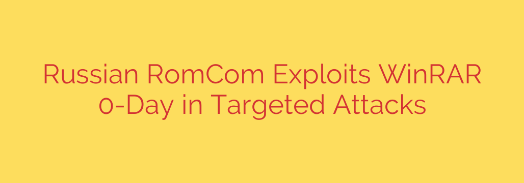 Russian RomCom Exploits WinRAR 0-Day in Targeted Attacks