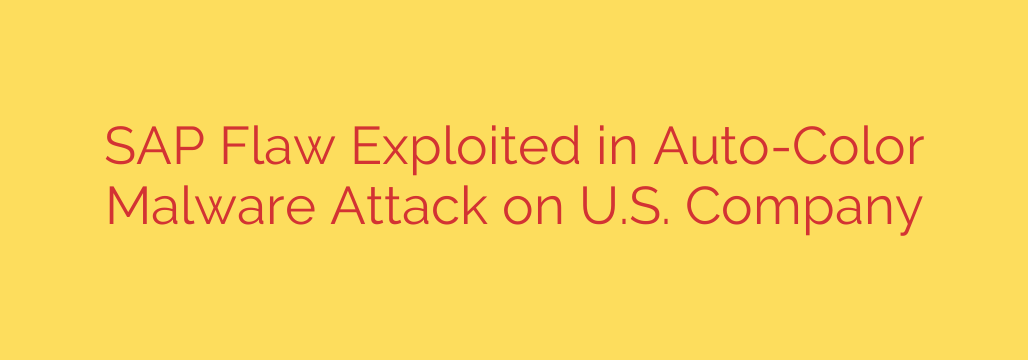 SAP Flaw Exploited in Auto-Color Malware Attack on U.S. Company