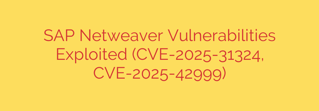 SAP Netweaver Vulnerabilities Exploited (CVE-2025-31324, CVE-2025-42999)