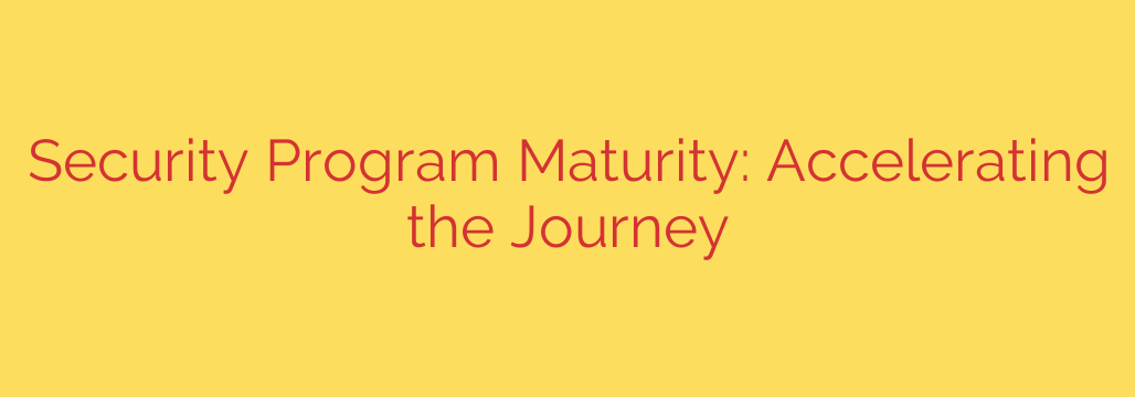 Security Program Maturity: Accelerating the Journey