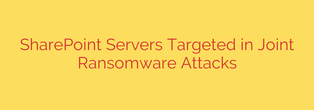 SharePoint Servers Targeted in Joint Ransomware Attacks