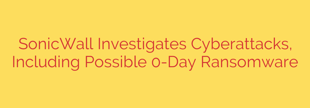 SonicWall Investigates Cyberattacks, Including Possible 0-Day Ransomware