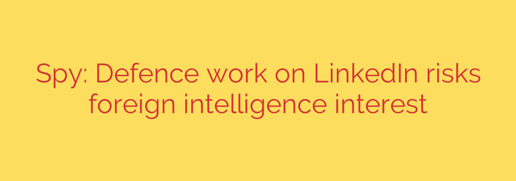 Spy: Defence work on LinkedIn risks foreign intelligence interest