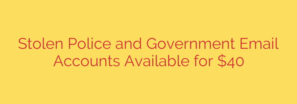 Stolen Police and Government Email Accounts Available for $40