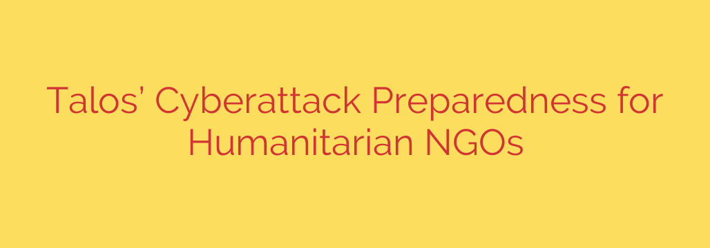 Talos’ Cyberattack Preparedness for Humanitarian NGOs