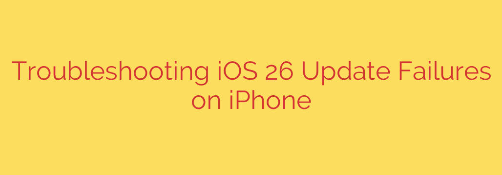 Troubleshooting iOS 26 Update Failures on iPhone