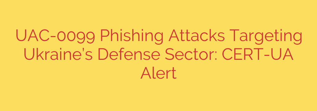 UAC-0099 Phishing Attacks Targeting Ukraine’s Defense Sector: CERT-UA Alert