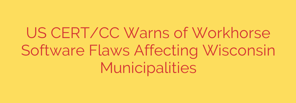 US CERT/CC Warns of Workhorse Software Flaws Affecting Wisconsin Municipalities