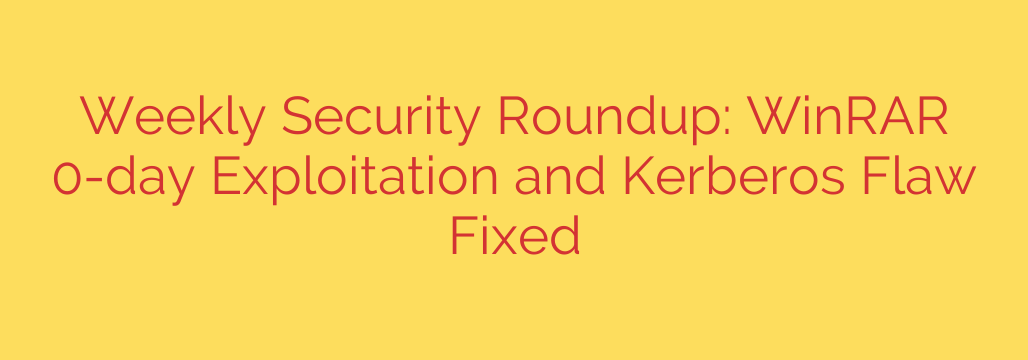 Weekly Security Roundup: WinRAR 0-day Exploitation and Kerberos Flaw Fixed