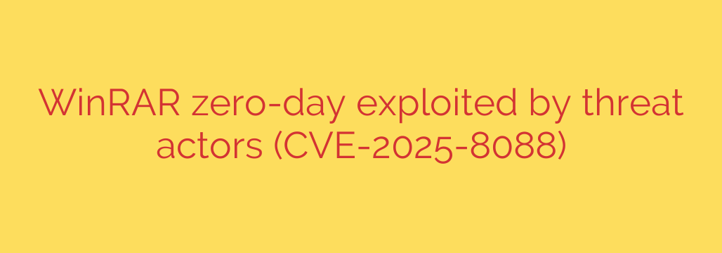 WinRAR zero-day exploited by threat actors (CVE-2025-8088)