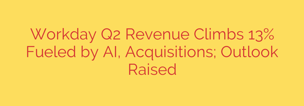 Workday Q2 Revenue Climbs 13% Fueled by AI, Acquisitions; Outlook Raised
