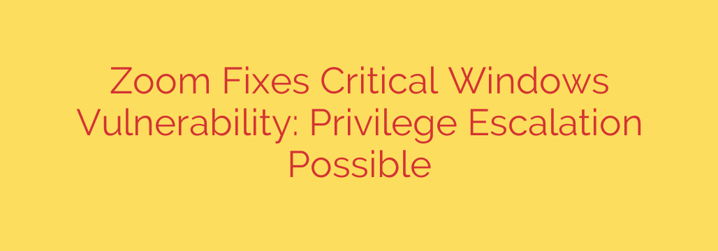 Zoom Fixes Critical Windows Vulnerability: Privilege Escalation Possible