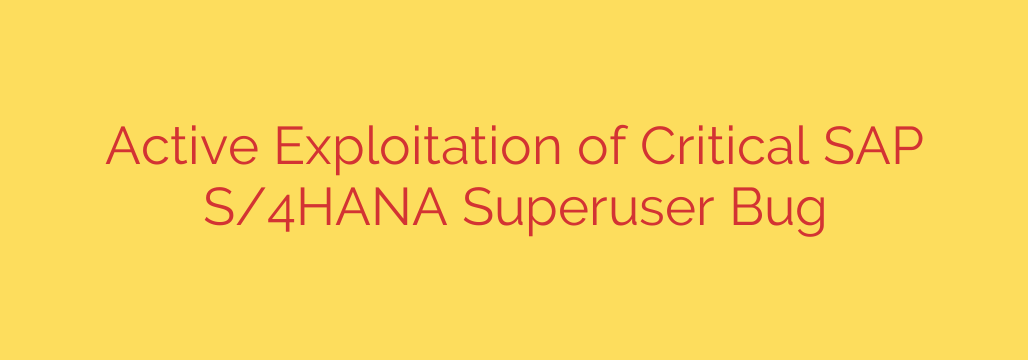 Active Exploitation of Critical SAP S/4HANA Superuser Bug