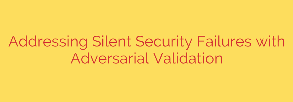 Addressing Silent Security Failures with Adversarial Validation