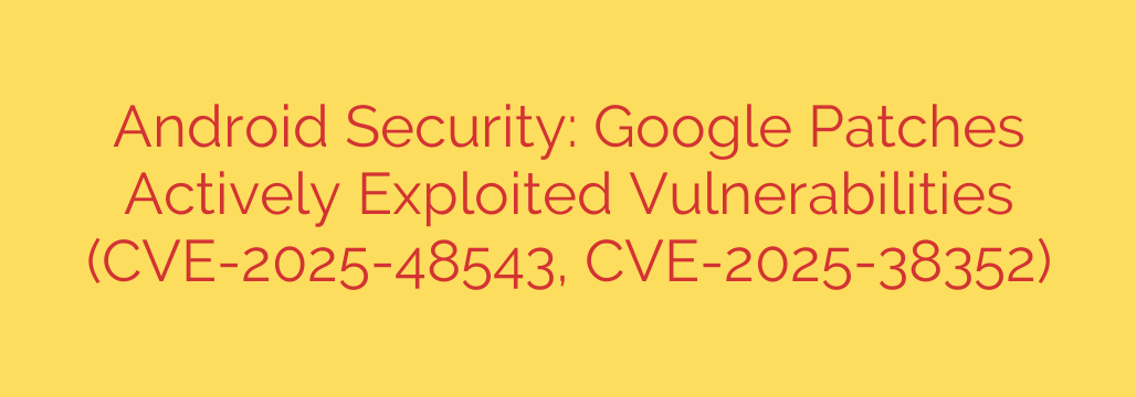 Android Security: Google Patches Actively Exploited Vulnerabilities (CVE-2025-48543, CVE-2025-38352)