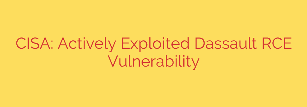 CISA: Actively Exploited Dassault RCE Vulnerability