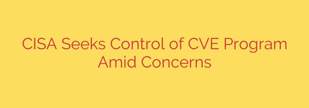 CISA Seeks Control of CVE Program Amid Concerns