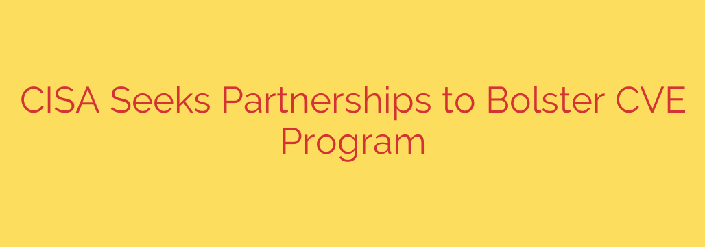 CISA Seeks Partnerships to Bolster CVE Program