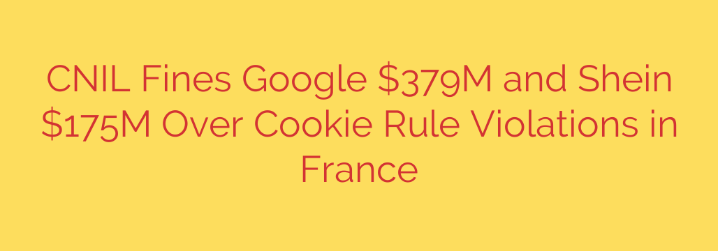 CNIL Fines Google $379M and Shein $175M Over Cookie Rule Violations in France