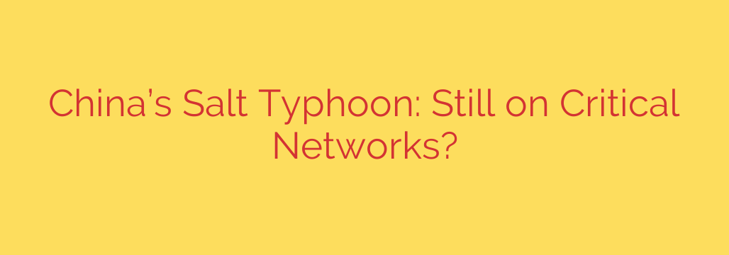 China’s Salt Typhoon: Still on Critical Networks?