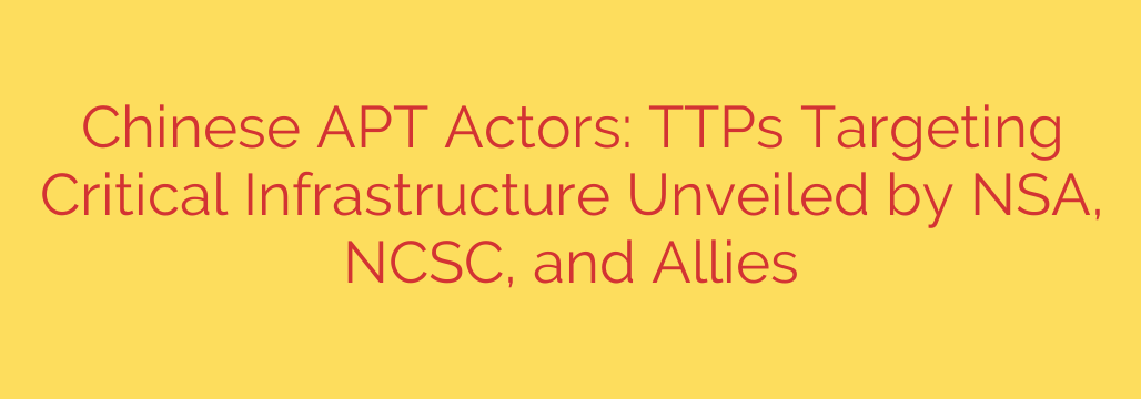 Chinese APT Actors: TTPs Targeting Critical Infrastructure Unveiled by NSA, NCSC, and Allies